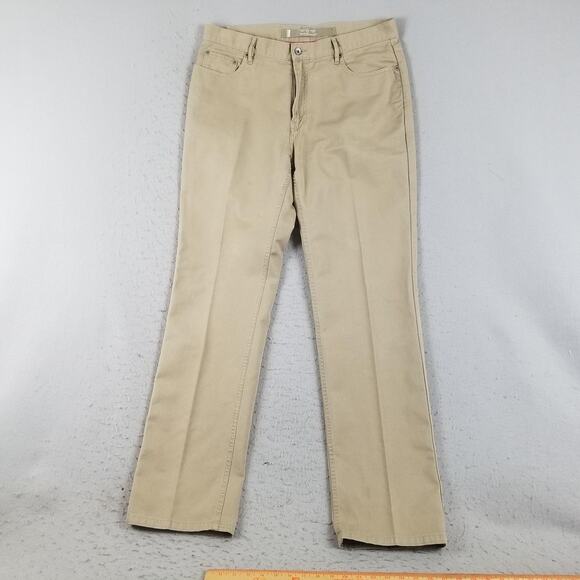 Victorinox Jeans Mens 36x34 Khaki Beige Cotton Classic Fit 5 Pocket Swiss Army - Picture 1 of 16